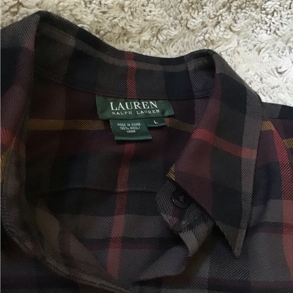 Ralph Lauren Women’s Wool Plaid Shirt - Picture 1 of 4